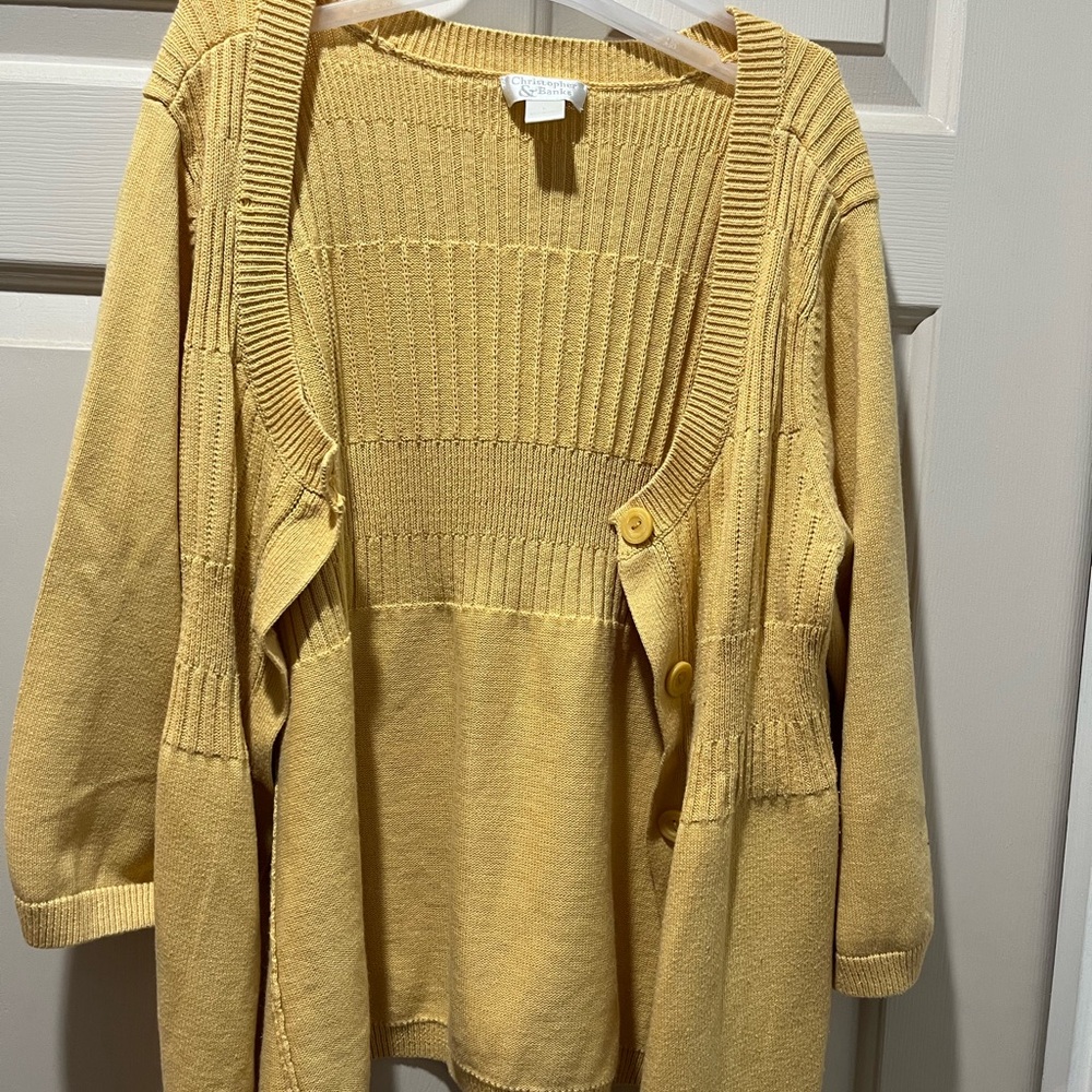 Christopher & Banks Mustard Yellow Women's Cardigan